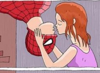 原來蜘蛛人接吻的這個動作是非常危險的  一不小心就會變成．．．．．