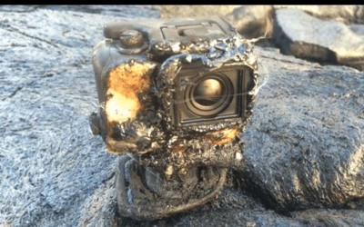 他的GoPro不小心掉進岩漿裡，從面目全非的相機中取出記憶卡，沒想到完整記錄被岩漿吞沒的過程