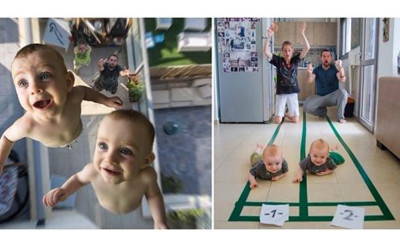 「老爸是攝影師」就是不一樣！30張「爆笑玩雙胞胎兒子」的超狂寫真：Q到讓你嫑嫑