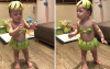 1歲萌娃變身柚子，穿「柚基尼」大跳海草舞，可愛模樣萌爆眾人 網笑：長大會後悔