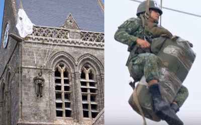 傘兵連掛教堂屋頂外74年  二戰他「忙憋氣裝沒命」...最後結果竟出乎意料